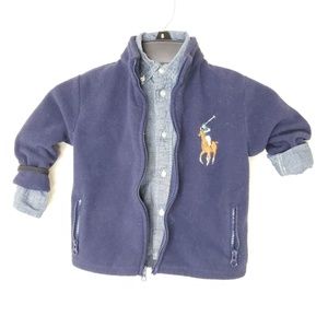 Polo Ralph Lauren Sz 3T/2T Fleece, button denim